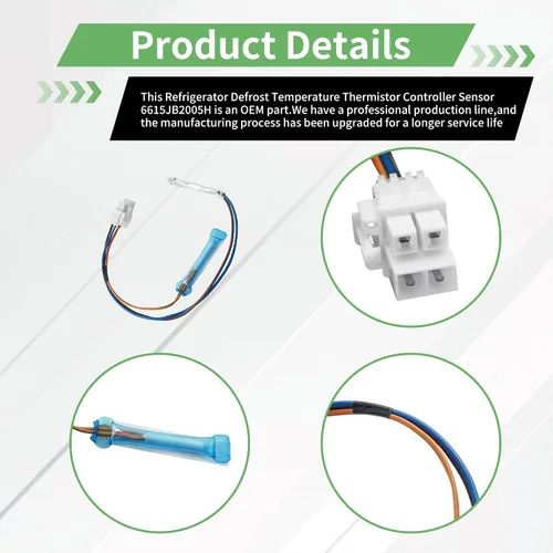 Miniatura 4 de 6615JB2005H Conjunto de sensor de temperatura de descongelación para refrigerador LG Kenmore compatible con LG, Samsung y Kenmore. El conjunto