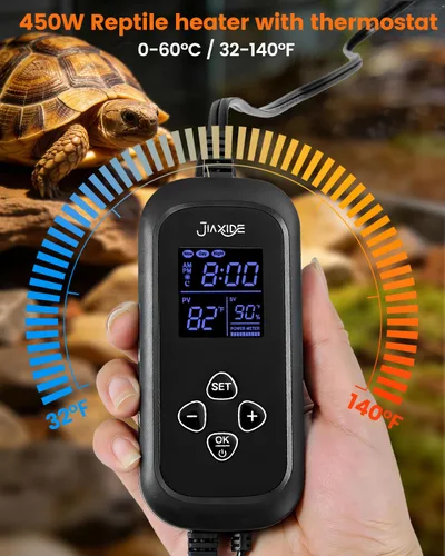 Miniatura 5 de Controlador de termostato de reptiles de 450 W, control de termostato de atenuación PID con temporizador de día/noche para lámparas de calor