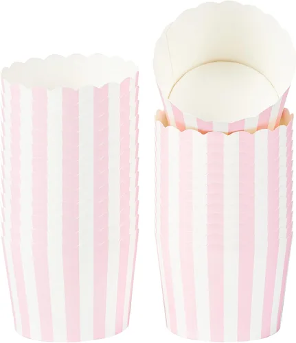Miniatura 25 de Restaurantware Paquete de 200 moldes de papel para cupcakes de 3.38 onzas, resistentes a la grasa, festoneados para horno, elegantes tazas