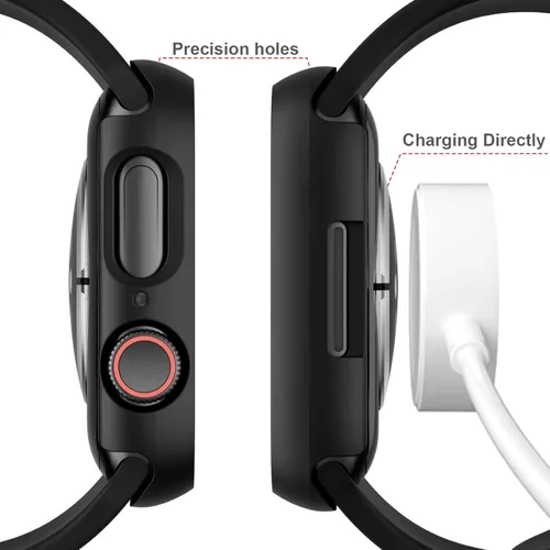 Miniatura 4 de Paquete de 6 fundas para Apple Watch SE 3 (2025) SE 2 Series 6, 5, 4, de 1.57 pulgadas, con protector de pantalla de vidrio templado, parachoques