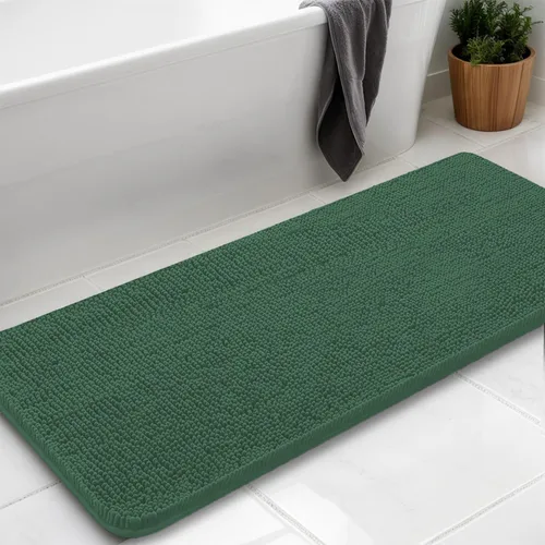 Miniatura 34 de Alfombras de baño en forma de U, alfombras de baño de felpilla súper absorbentes y respaldo antideslizante de PVC fuerte para inodoros, lavables a