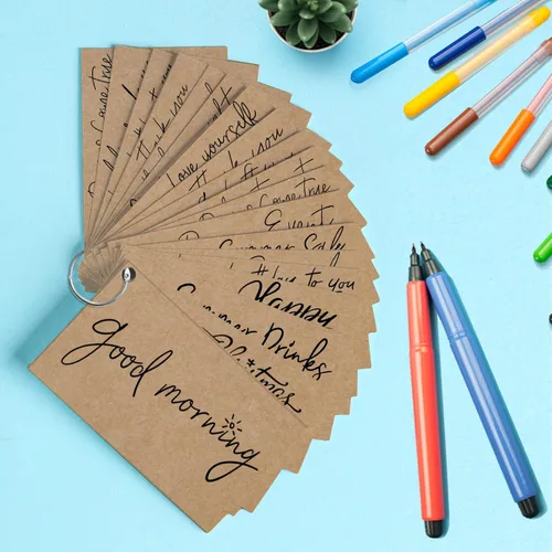Miniatura 7 de Goefun - Tarjetas de papel kraft marrón de 4 x 6 pulgadas, paquete de 100 tarjetas de índice sin rayas de 80 libras para invitaciones, negocios