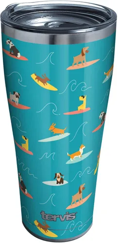 Miniatura 10 de Tervis Vaso aislado de doble pared Surf Dogs hecho en Estados Unidos mantiene las bebidas frías y calientes, 16 onzas, clásico