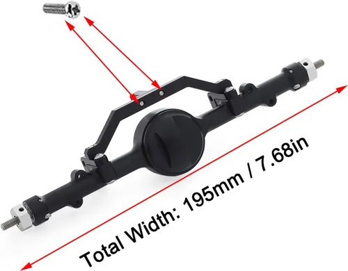 Miniatura 8 de AMK Aleación de aluminio CNC eje trasero completo para 1/10 RC Crawler RC4WD Ge-Lande II TF2 D110 Yo-ta II Ejes (negro)
