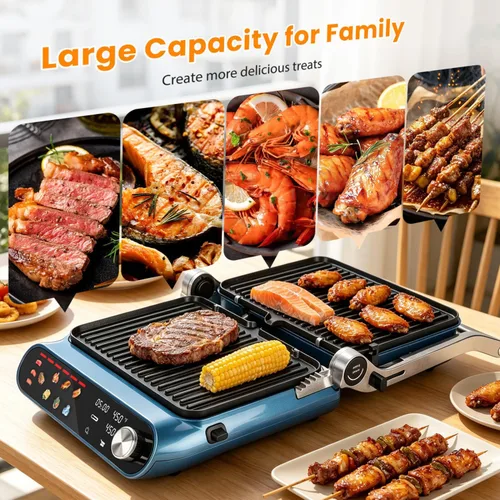 Miniatura 8 de Taylor Swoden Sandwichera Panini Press 10 en 1, parrilla eléctrica de interior de 1600 W con placas antiadherentes de doble cara, pantalla táctil