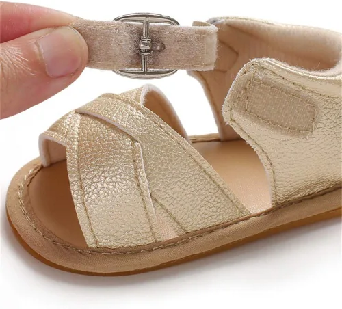 Miniatura 3 de Timatego Sandalias de verano para bebés y niñas con suela suave de flores, zapatos de vestir para cuna, recién nacidos, para recién nacidos