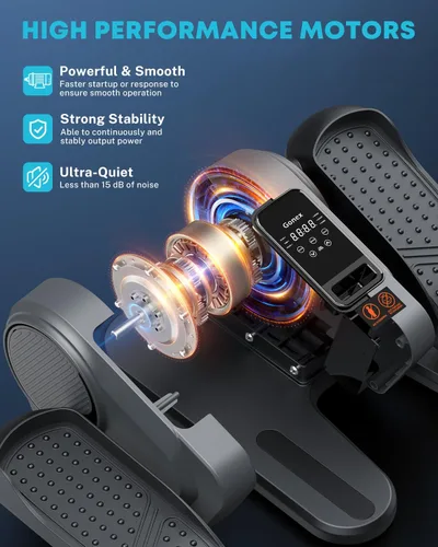 Miniatura 7 de Gonex Máquina de Ejercicio Elíptica Bajo el Escritorio para Personas Mayores, Ejercitador Eléctrico de Piernas Elípticas con Control Remoto, 16