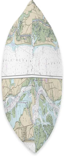 Miniatura 2 de 15 Degrees East Nautical Chart-Ocean Isle Beach, SC - Almohada de 16 x 16 pulgadas, multicolor