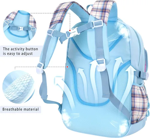 Miniatura 4 de Roffatide Mochila escolar Kawaii de anime para niñas y niños con 21 accesorios de dibujos animados para estudiantes estéticos para el nuevo