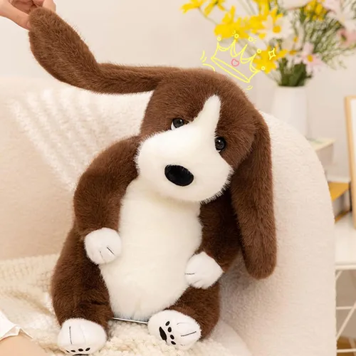 Miniatura 6 de PEACH CAT Basset Hound - Animal de peluche de perro de 14 pulgadas, lindos peluches de peluche suave, regalos para niños, marrón