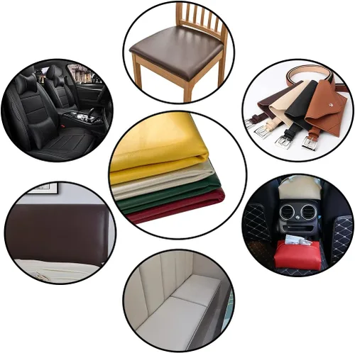 Miniatura 6 de Tela de piel sintética de 1 yarda, 54 x 36 pulgadas, material suave de color sólido, 0.035 in de grosor, perfecto para fundas de tapicería, bolsos