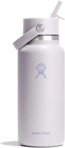 Miniatura 108 de Hydro Flask Botella de agua – Acero inoxidable aislado – Tapa flexible con popote de boca ancha, antiderrames, a prueba de fugas y recargable en 32