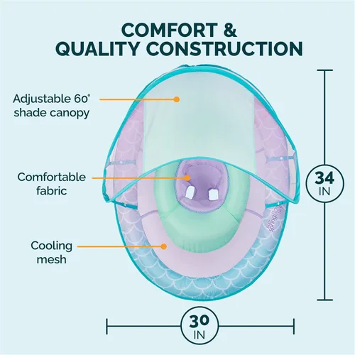 Miniatura 3 de SwimWays Flotador de Resorte para Bebé, Flotador de Piscina para Bebé con Toldo y Protección UPF, Accesorios de Piscina para Niños de 9-24 Meses