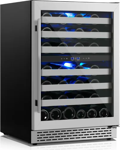 Miniatura 13 de Refrigerador de bebidas de 15 pulgadas, 13 botellas y 48 latas bajo encimera, refrigerador de bebidas negro con compresor de bajo ruido, enfriador