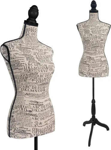 Maniquí femenino con forma de torso y con trípode ajustable, color negro, para mostrar ropa o joyería PetGirl