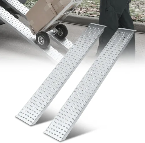 Miniatura 7 de Auto Dynasty Rampas de carga de acero resistentes de 63" x 9", capacidad de 880 LBS para motocicletas, remolques, rampas de acero para camionetas