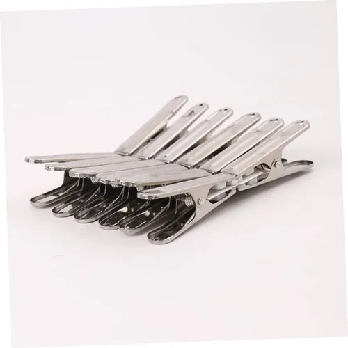 Miniatura 8 de TIDTALEO Pinzas de ropa clásicas de plata de acero inoxidable para colgar la ropa