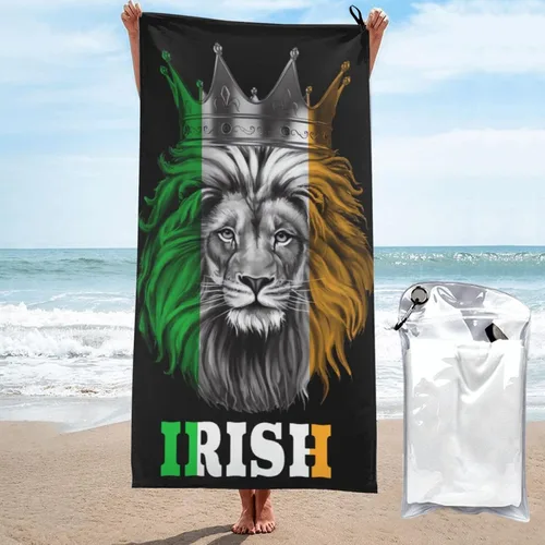 Miniatura 9 de Toalla de playa de microfibra, toalla de baño grande de León México con bandera mexicana para mujeres y hombres, toallas de baño de secado rápido
