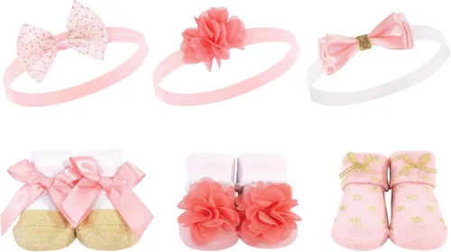 Miniatura 38 de Hudson Baby Conjunto de regalo de diadema y calcetines para niña Flor azul marino rosa