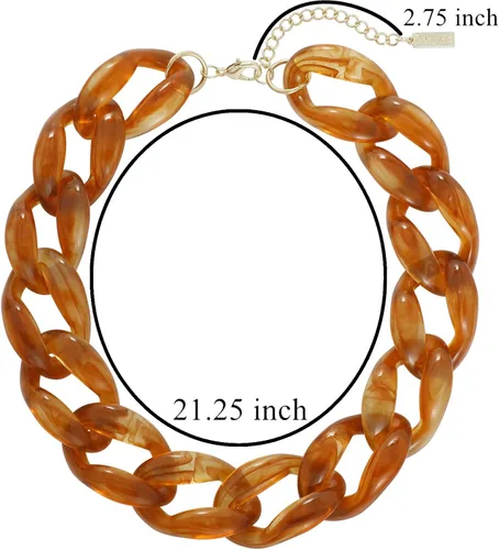 Miniatura 6 de Beryohz Gargantilla gruesa de moda de acrílico con eslabones de cable para mujer
