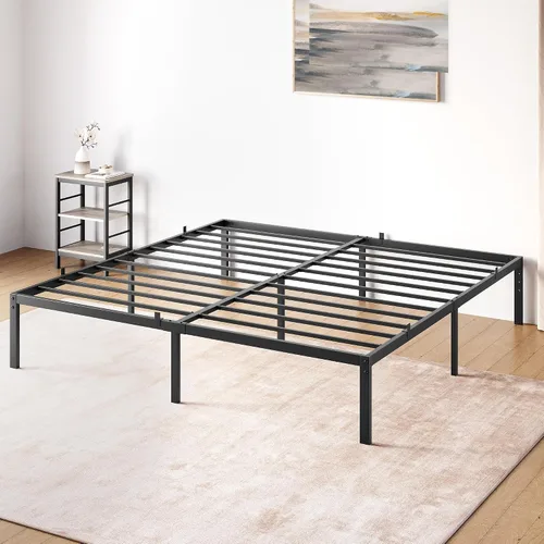 Miniatura 12 de IDEALHOUSE Base de cama individual de 6 pulgadas, no necesita somier, plataforma de metal resistente de perfil bajo con listones de acero