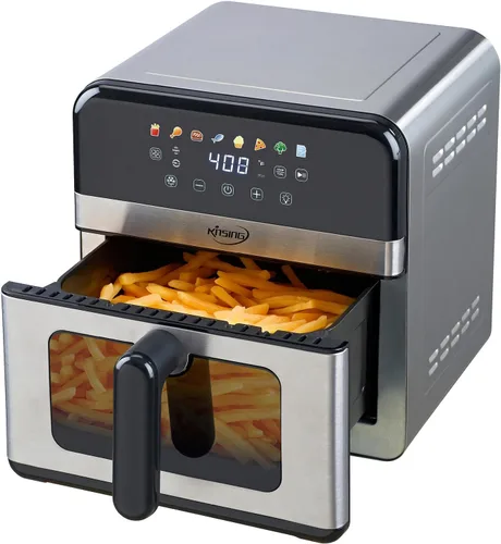 Miniatura 11 de Freidora de Aire 6.5 QT, 8 en 1 con Ventana Visible, Pantalla LED, Control de Temperatura Preciso de 400℉, Recordatorio de Agitación e Indicador