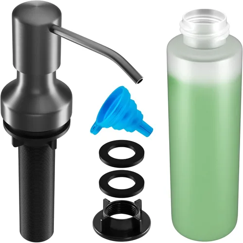 Miniatura 9 de Dispensador de jabón para fregadero de cocina, dispensador de jabón para fregadero de cocina con botella de 17 oz, recarga desde la parte superior