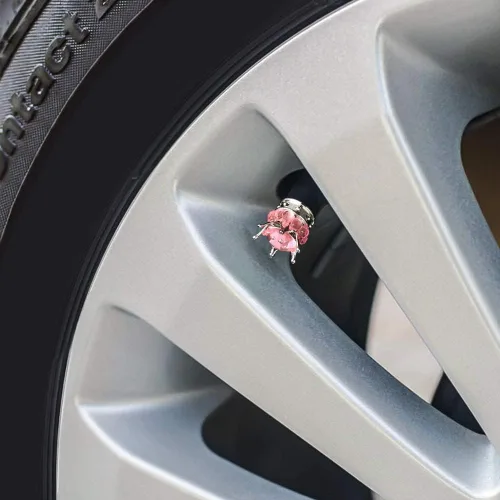 Miniatura 4 de OTOSTAR Tapones para válvula de neumático, paquete de 4 unidades de diamantes de imitación puros hechos a mano para automóvil, bicicleta