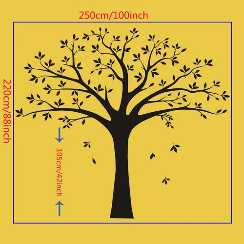 Miniatura 5 de Vinilo decorativo para pared de árbol de fotos de familia gigante, arte mural, decoración de pared para sala de estar, habitación de bebé (negro)