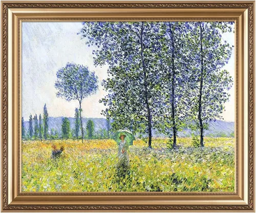 Miniatura 107 de IPIC - Reproducción artística de los lirios de agua de Claude Monet 1906, impresiones giclée coinciden con el marco dorado clásico, arte de pared