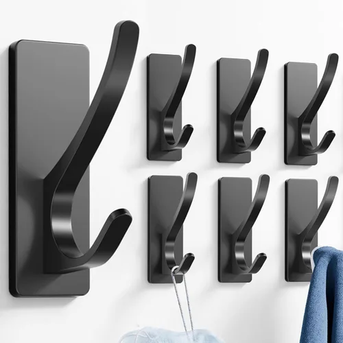 Miniatura 14 de Ganchos autoadhesivos para colgar: gancho de pared de acero inoxidable resistente para toallas, mochilas, sombreros, baño, recámara, puerta, gancho