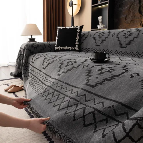 Miniatura 16 de VClife Fundas de sofá bohemio de felpilla para sofá seccional, fundas de sofá suaves y antideslizantes para sofá de 2 cojines, protector de muebles