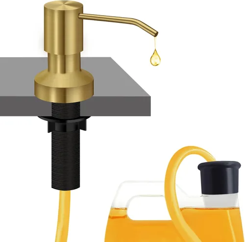 Miniatura 11 de Dispensador de jabón para fregadero de cocina, dispensador de jabón integrado para fregadero de encimera con kit de tubo de extensión de 47
