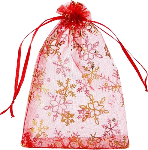 Miniatura 7 de Volanic 100 bolsas de regalo de organza con cordón transparente de 4 x 6 pulgadas, bolsa de regalo de joyería, fiesta, Navidad, bolsas de dulces
