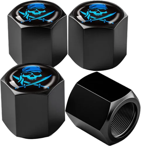 Miniatura 13 de Ajxn Paquete de 4 Tapas de Vástago de Válvula de Neumático de Cráneo Cubiertas Herméticas a Prueba de Polvo Tapas Universales para Válvula de Aire