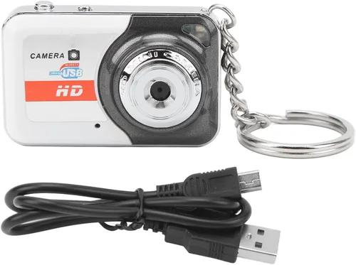 Miniatura 9 de Mini cámara DV para niños, video HD y toma de imágenes con detección de movimiento, llavero, portátil (gris plateado)