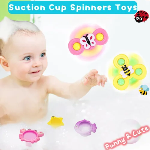 Miniatura 2 de Juguetes de baño para niñas para niños de 1 a 3 años Mesa de agua con ventosa y rotación Juguetes de bañera para niños pequeños con tazas apilables
