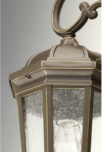 Miniatura 5 de Progress Lighting Verdae Collection - Farol de pared grande tradicional de cristal transparente con 3 luces, para exteriores, bronce antiguo