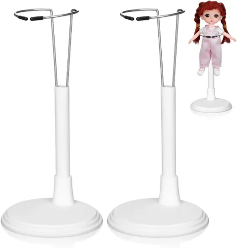 Toddmomy Soportes de soporte para muñecas, paquete de 2 soportes de muñeca de PVC blanco, soportes de exhibición portátiles para figuras de acción,
