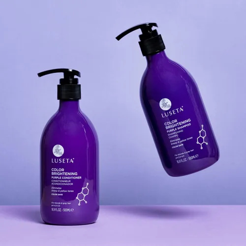 Miniatura 5 de Luseta - Juego de champú y acondicionador morado para cabello rubio, gris - cabello tratado con color - sin sulfatos, sin parabenos - infundido