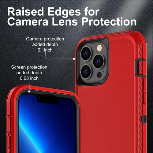 Miniatura 3 de YKHJKLEC Funda para iPhone 13 Pro Max, Grado Militar 3 en 1 Resistente Funda A Prueba de Golpes/Caídas/Polvo con 2 Protectores de Pantalla de Vidrio