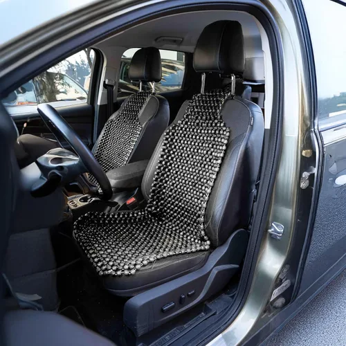Miniatura 8 de Zone Tech Cojín para asiento de cuentas de madera (Negro)