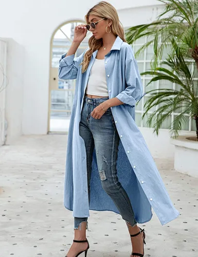 Miniatura 4 de Sopliagon - Vestido de algodón y lino para mujer estilo casual suelto vestido largo