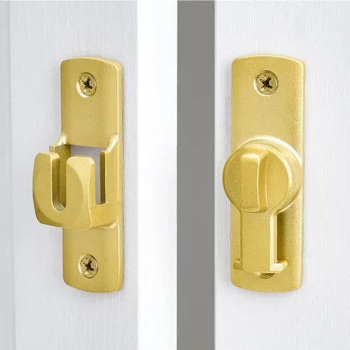Miniatura 4 de Cerradura de puerta de granero con tapa dorada de 90/180 grados, protege la privacidad, pestillo de puerta de seguridad, cierres de puerta