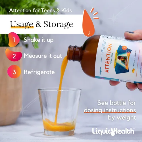 Miniatura 5 de LIQUIDHEALTH Calcio con magnesio apoyo articular + atención de los niños, calma y enfoque paquete de suplemento de apoyo de memoria para niños