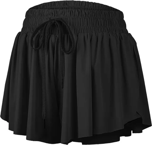Blaosn Pantalones cortos atléticos fluidos para mujer, gimnasio, yoga, entrenamiento, correr, pantalones cortos de tenis, falda falda linda, ropa