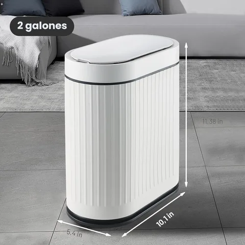 Miniatura 2 de SYNCVIBE Cubo de basura con sensor de baño con tapa, bote de basura inteligente automático de 2 galones, decoración de baño, cubo de basura pequeño