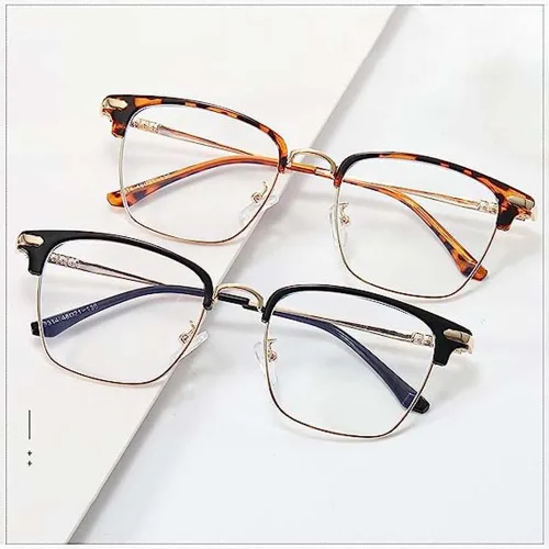 Miniatura 5 de Gafas de media montura para miope, lentes retro de metal para hombres y mujeres