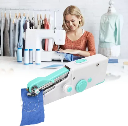 Miniatura 7 de Jeanoko Mini máquina de coser portátil, máquina de coser de mano, multiusos, máquina de coser portátil inalámbrica para principiantes, niños