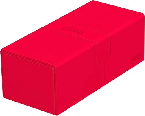 Miniatura 23 de Ultimate Guard Twin Flip'n'Tray 200+, estuche para mazo para 200 tarjetas TCG de doble manga + bandeja de dados, color rojo, cierre magnético